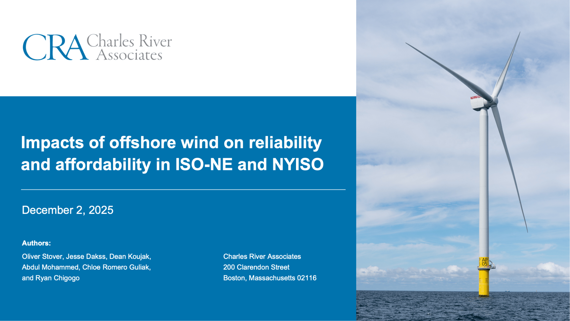 Impacts of Offshore Wind on Reliability and Affordability in ISO-NE and ...